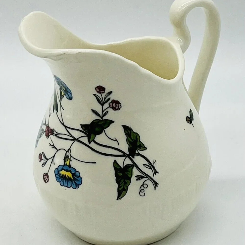 Wedgwood Williamsburg Wild Flowers Creamer Sugar Vintage 1962‎ Colonial